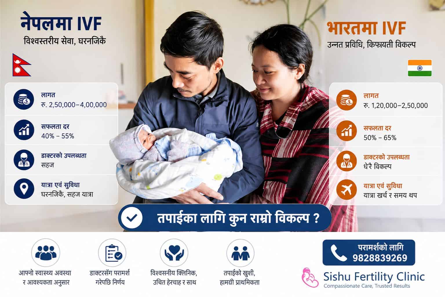 IVF Treatment in Nepal vs India Cost, Success Rate, and Which Is Better For Nepalis by Sishu Fertility.